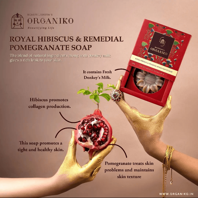 Donkey Milk-Royal hibiscus & remedial pomegranate soap image 1